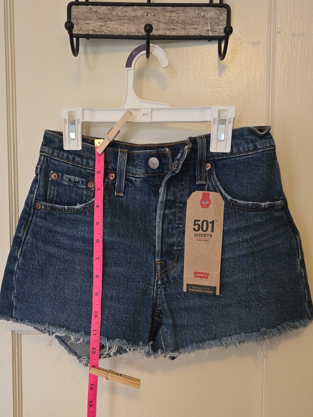 Levi's 501 Cutoff Denim Shorts in Dark Blue Wash
